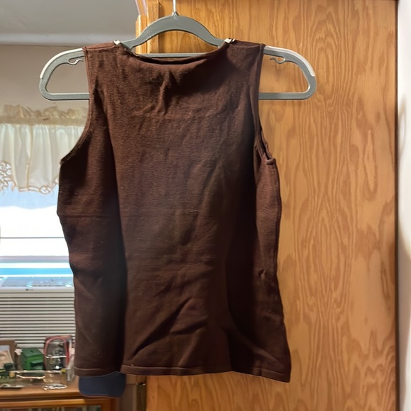 George, Knit Sleeveless Top, Brown and Cream, size M, NWT, never worn. - Picture 3 of 3
